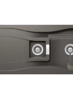 Set chiuveta bucatarie Schock Waterfall D-150 si baterie bucatarie Schock Laios Cristadur Silverstone cu dus extract. 100x50cm