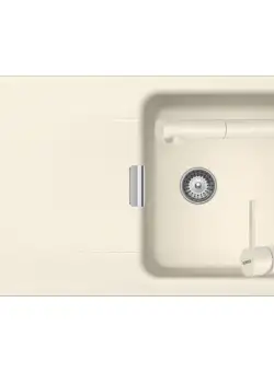 Set chiuveta bucatarie Schock Wembley D-100 si baterie bucatarie Schock Laios Cristadur Magnolia cu dus extractibil86 x 51 cm