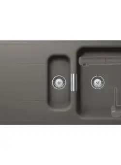 Set chiuveta bucatarie Schock Wembley D-150 si baterie bucatarie Schock Laios Cristadur Silverstone cu dus extract. 100 x 51 cm