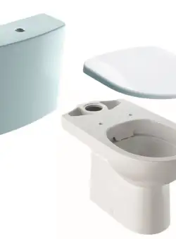 Set complet vas WC Geberit Selnova Rimfree cu rezervor asezat si capac inchidere lenta