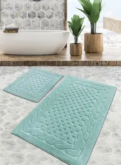 Set Covor de baie (2 bucăți), Verde
