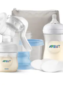Set cu pompa manuala de san Philips-AVENT SCF430/16, tehnologie Natural Motion, marime universala