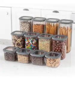 Set cutie de depozitare Storage Box Set BNM 12, Gri, 29x25x24 cm