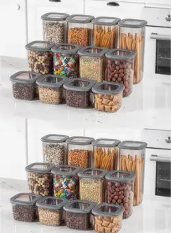 Set cutie de depozitare Storage Box Set BNM 24, Gri, 25x31x27 cm