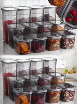 Set cutie de depozitare Storage Box Set MCH08496, Gri, 34x39x23 cm