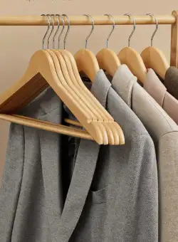 Set De 10 Umerase Din Lemn, Natur, 44.5 Cm