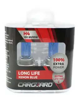 Set de 2 becuri Halogen H4 + 100% Intensitate - LONG LIFE - CARGUARD