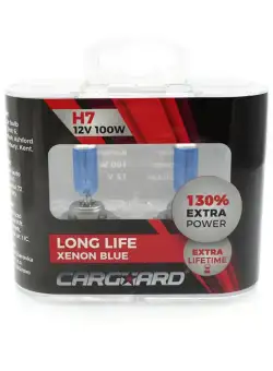 Set de 2 becuri Halogen H7, 100W +130% Intensitate - LONG LIFE - CARGUARD