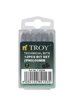Set de biti cruce Troy 22223, PH3, 50 mm, 12 bucati