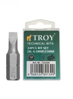 Set de biti drepti Troy 22206, SL4.5, 25 mm, 24 bucati