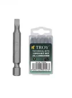 Set de biti drepti Troy 22225, SL4, 50 mm, 12 bucati
