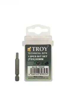 Set de biti torx Cr-V Troy 22245, T25, 50 mm, 10 bucati