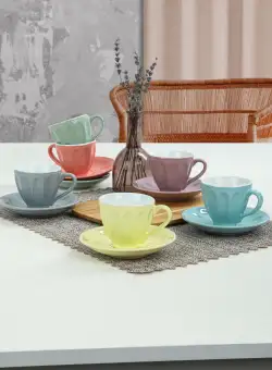 Set de cani de ceai, Multicolor, 36x16x25 cm