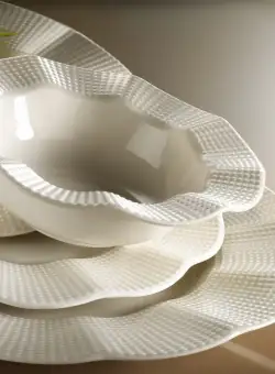 Set de cină MLN18Y20014, Alb, 25x2x25 cm