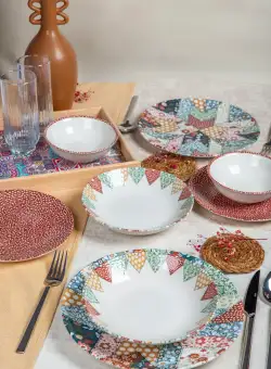 Set de cină SMS24R0204, Multucolor, 25x2x25 cm