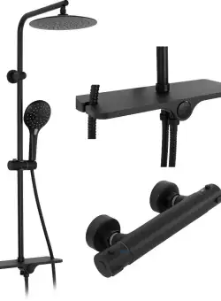 Set de dus cu termostat Rea MIKE Black