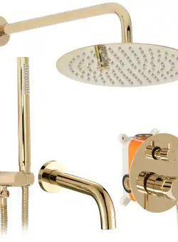 Set de duș incastrat Rea Lungo Gold Auriu cu BOX