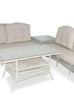 Set De Lounge De Grădină Lady Corner, Crem, 3 piese