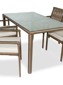 Set De Lounge De Grădină Leros 140, Maro Inchis, 140X75X80 Cm