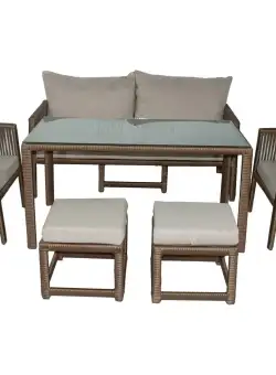 Set De Lounge De Grădină Otto Sofa, Maro Inchis, 154X82X69 Cm