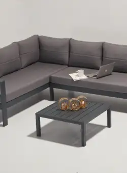 Set De Lounge De Grădină Roma, Gri, 272X65X202 Cm