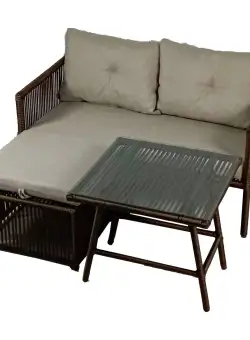 Set De Lounge De Grădină Shangai 8, Crem, 158X62X62 Cm