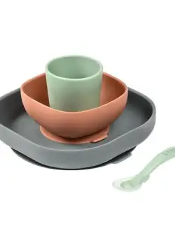 Set de masa silicon Beaba 4 piese Mineral