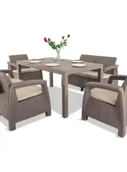 Set de mobilier gradina cappuccino - sand Keter Corfu Fiesta