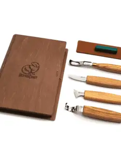 Set de sculptura in lemn, in cutie BeaverCraft S19book, 6 piese