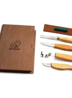 Set de sculptura in lemn, in cutie BeaverCraft S43book, 6 piese