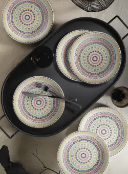 Set de servire pentru tort ZG06PS60011493, Multicolor, 21x2x21 cm