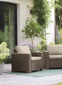 Set doua fotolii imitatie ratan cappuccino Keter California