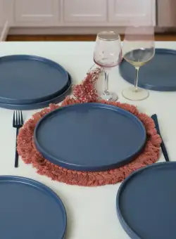 Set farfurii, Albastru Mat, 27 cm