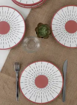 Set farfurii din ceramica pentru desert, Multicolor, 20x2.5x20 cm