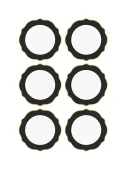 Set farfurii pentru desert DNR0029, Negru, 21x1x21 cm