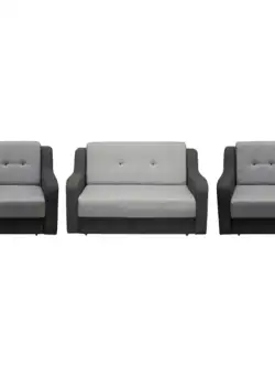 Set GINA 2-1-1, canapea extensibila 2 locuri si 2 fotolii extensibile, gri