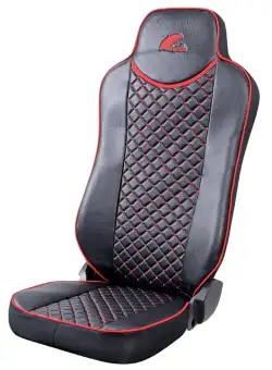 Set huse scaun camion pentru Scania R serie 2006-2020 piele ecologica negru+rosu, Umbrella 