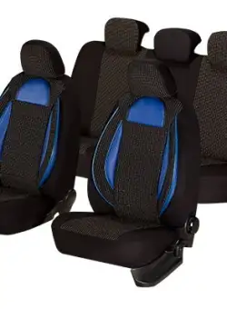 Set huse scaun racing negru - albastru