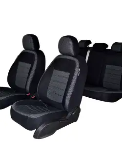 Set huse scaun umbrella pentru dacia duster 2018- (cu cotiera sofer. bancheta fractionata) cu tetiere spate in