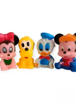 Set Jucarii pentru Baie 4 Figurine, Personaje din Desene Animate, Mickey, Minnie, Donald si Pluto, Multicolor