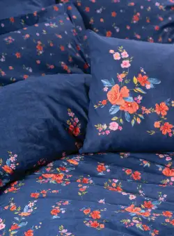 Set Lenjerie de pat single Flora, Ranforce 160 x 220 cm