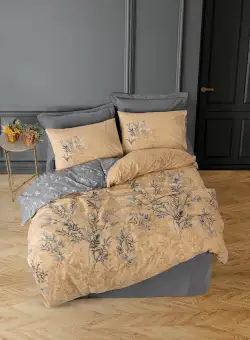 Set Lenjerie de pat single Sepia, Ranforce 160 x 220 cm