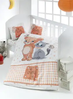 Set lenjerie pentru copii Ranforce, Maro, 150x100 cm
