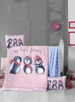 Set lenjerie pentru copii Ranforce, Roz, 150x100 cm