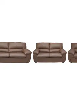 Set LUXOR 3-2-1, canapea extensibila 3 locuri, canapea fixa 2 locuri si 1 fotoliu, maro