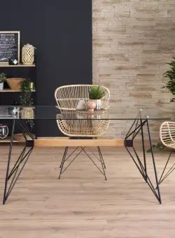 Set masa Allegro L160 cm + 3 scaune K335 ratan natural