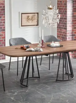 Set masa extensibila Everton L180-200 cm + 4 scaune K497 gri