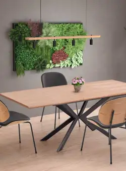 Set masa extensibila Legarto L160-200 cm + 4 scaune K467 stejar natural/gri inchis