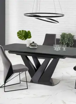 Set masa extensibila Patrizio L160-200 cm + 4 scaune K485 gri