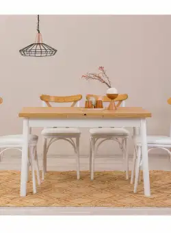 Set masa extensibila si scaune (5 piese) OLİVER AÇL.KARİNA - WHİTE